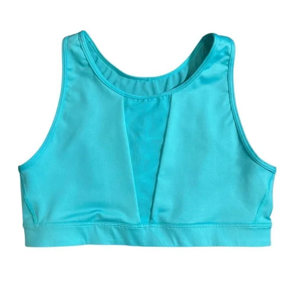 Victoria's Secret VSX High Neck Mesh Yoga Sports Bra Teal Size Medium
